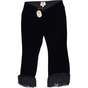 Joanie x Dawn Porter Staten Island Black Velvet Fringe Trousers