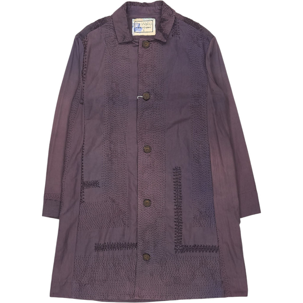 By Walid Aubergine Linen Summer Coat