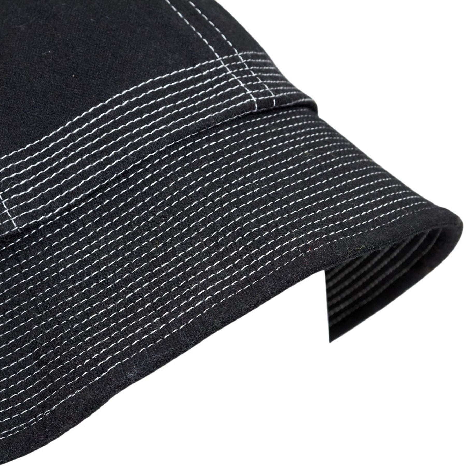 YMC Black Wool Blend Bucket Hat