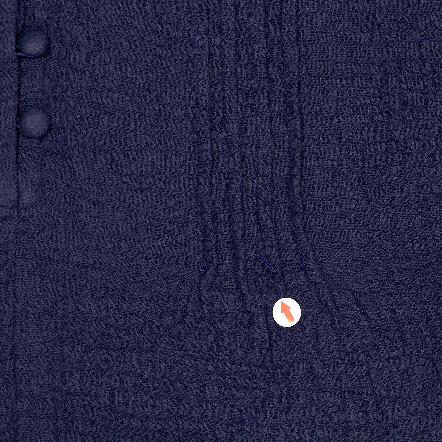 Lands' End Navy Button-Detail Blouse