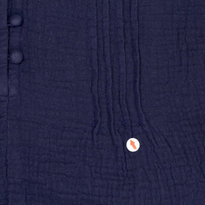 Lands' End Navy Button-Detail Blouse