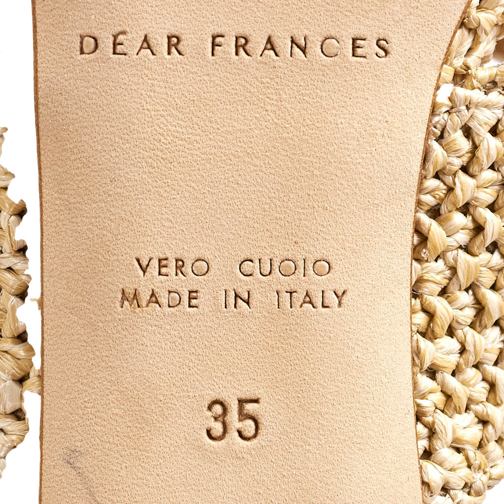 Dear Frances Beige Woven Sandals