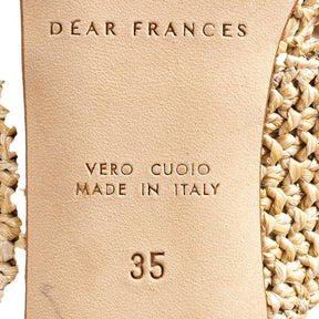 Dear Frances Beige Woven Sandals