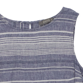 Oasis Blue Striped Sleeveless Dress