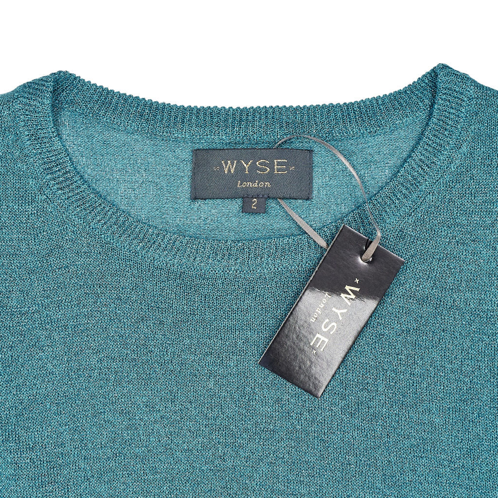 Wyse Blue Leah Lurex Knitted Tee
