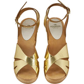 YOUYOU Gold Leather Sandals