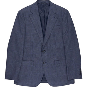 Moss Navy Checked Tailored Fit Jacket