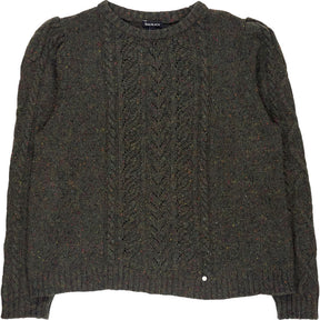Baukjen Olive Cable Knit Jumper