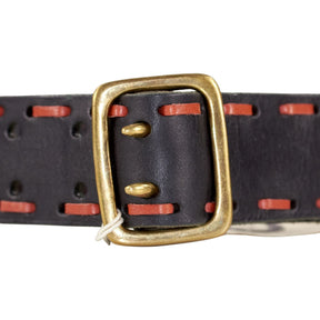 Voss Black Red Leather Belt