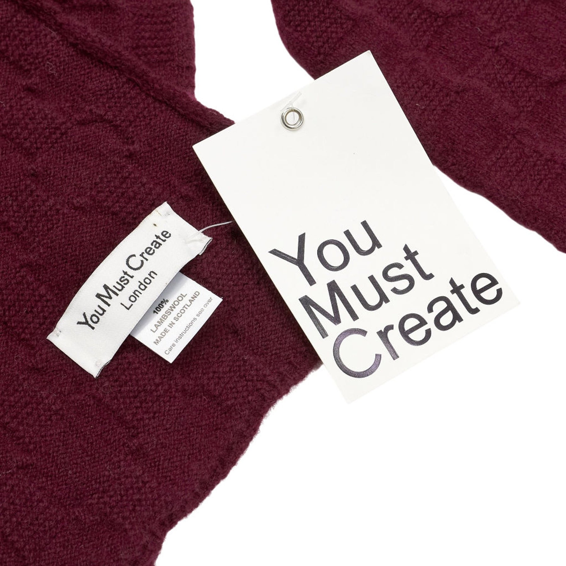 YMC Burgundy Lambswool Scarf