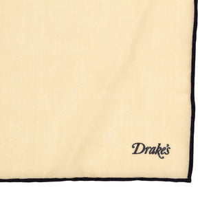 Drake's Cream Wool Silk Pocket Square