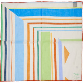 Drake's Multicolour Striped Square