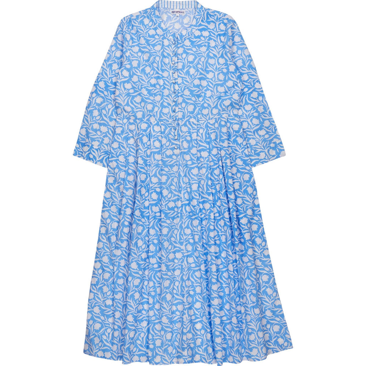 Pink City Prints Blue Floral Midi Dress