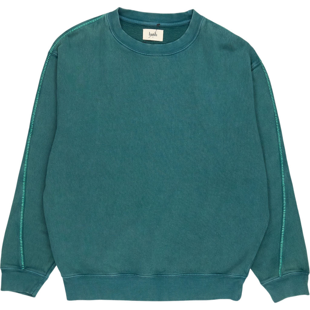 Hush Deep Aqua Contrast Stitch Sweatshirt
