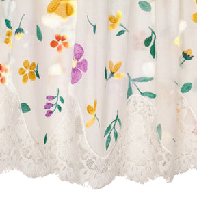 WYSE Floral Lace White Maxi Dress