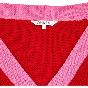 Omnes Red Pink Knit Cardigan