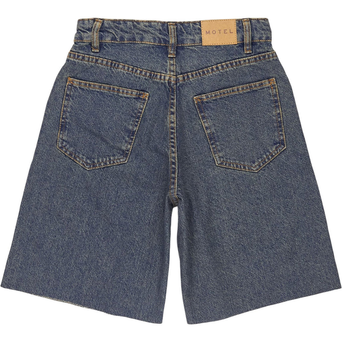 Motel Blue Acid Wash Denim Shorts