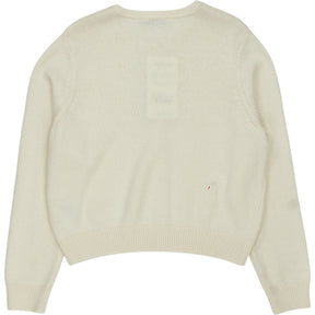 Baukjen Cream Wool Blend Crew Neck Cardigan