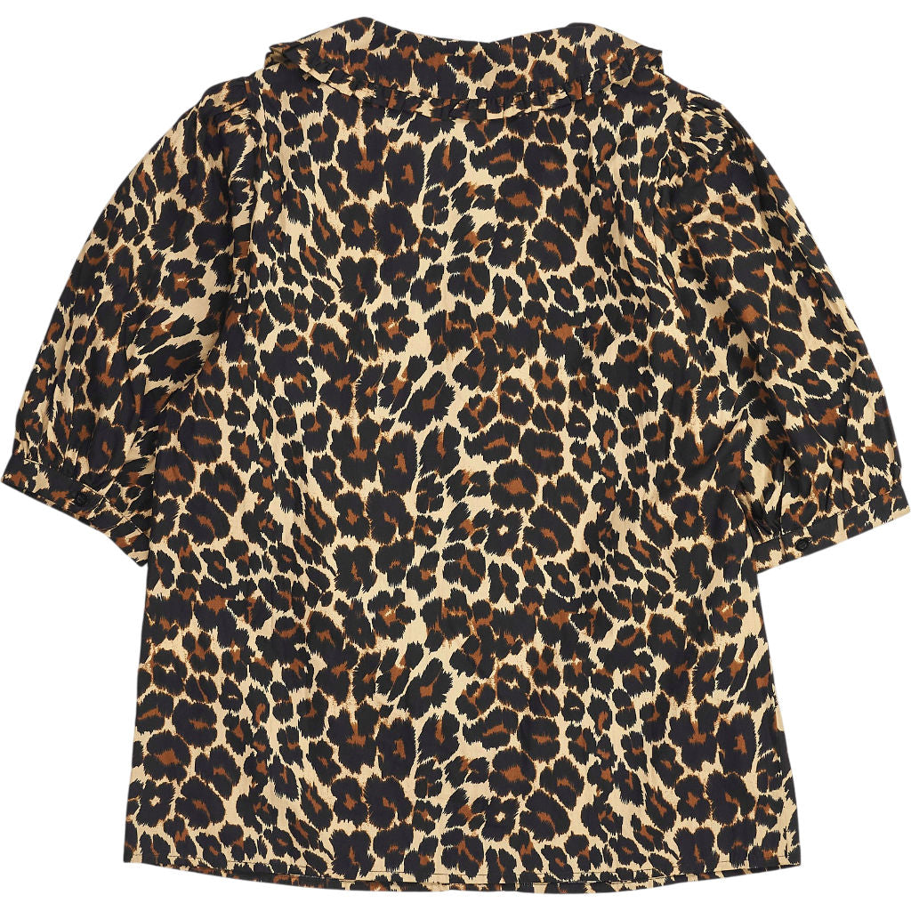 Baukjen Brown Courtney Organic Cotton Leopard Collar Blouse