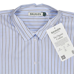Baukjen Blue Stripe Risma Organic Shirt