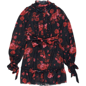 Karen Millen Black Red Floral Mini Dress
