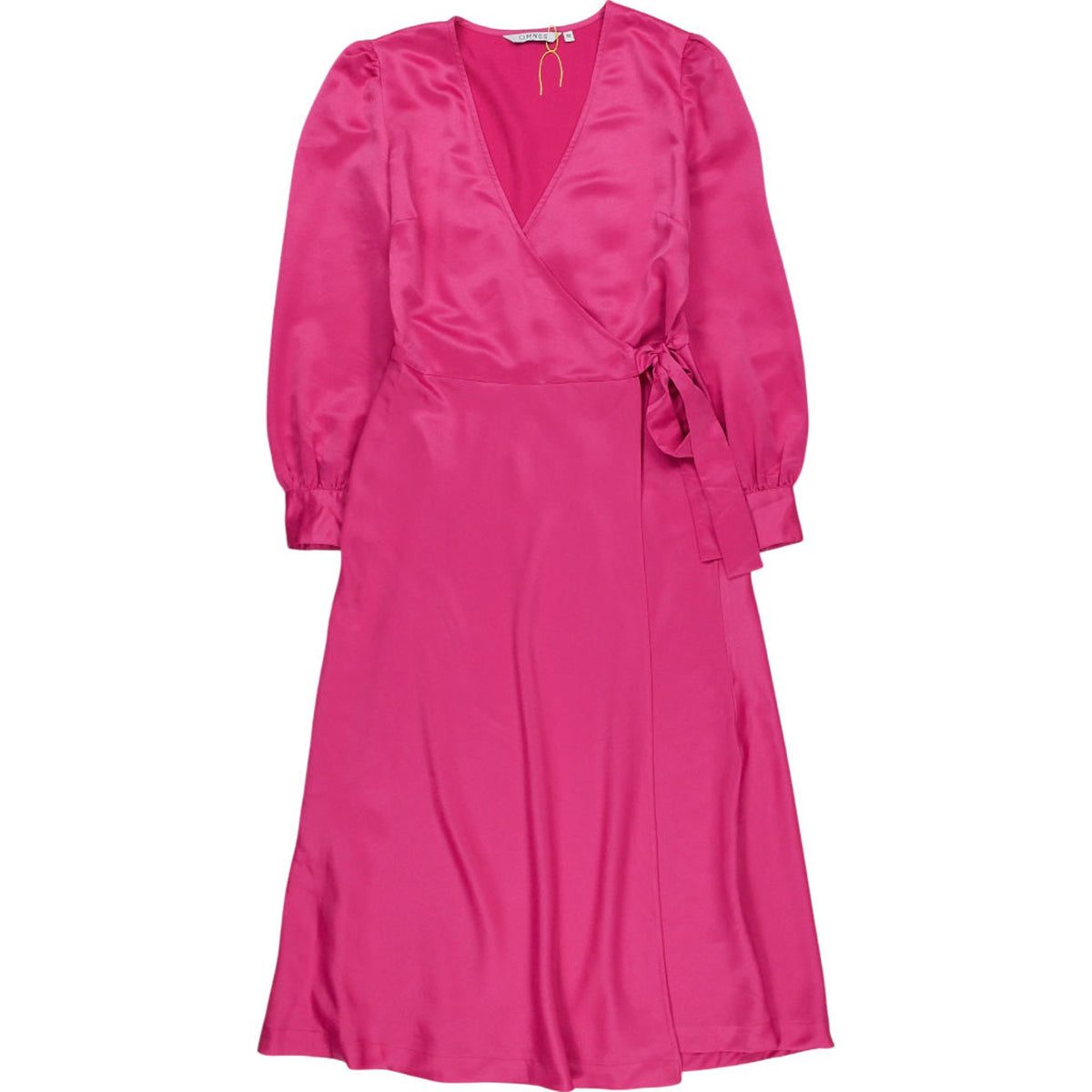 OMNES Pink Wrap Midi Dress
