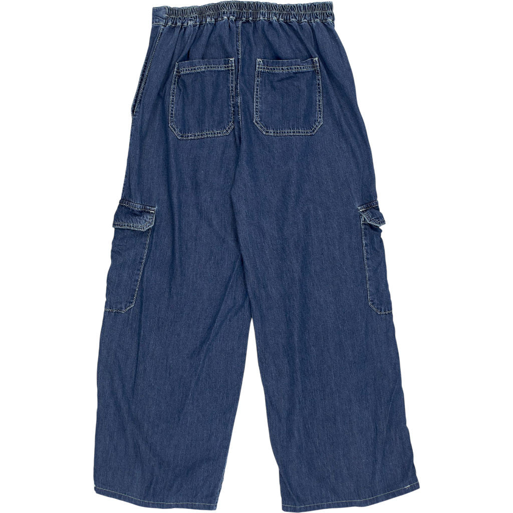 NRBY Blue Wide Leg Cargo Trousers