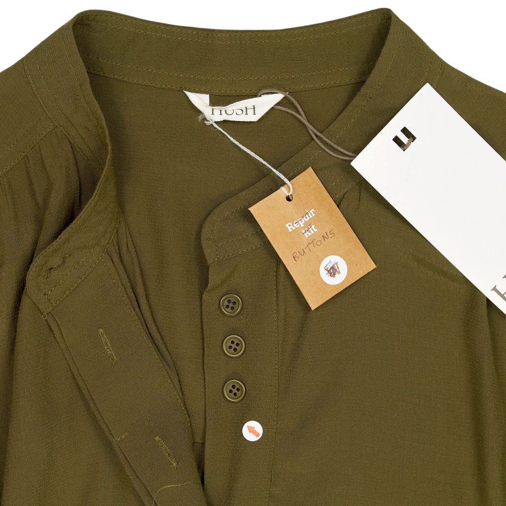 Hush Khaki Alexa Oversized Short Sleeve Blouse