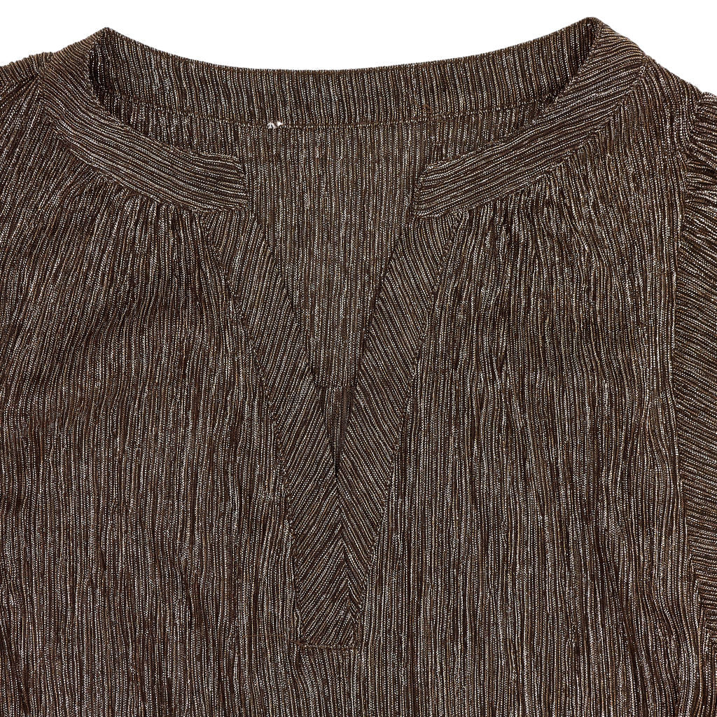 WYSE Metallic Brown Long Sleeve Blouse