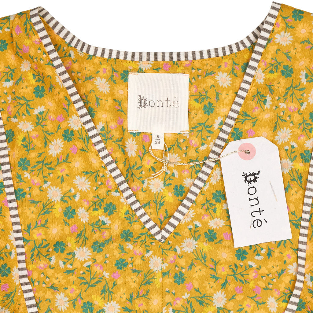 Bonté Honey Yellow Birdie Floral Dress