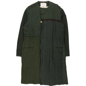 By Walid Green Linen Coat