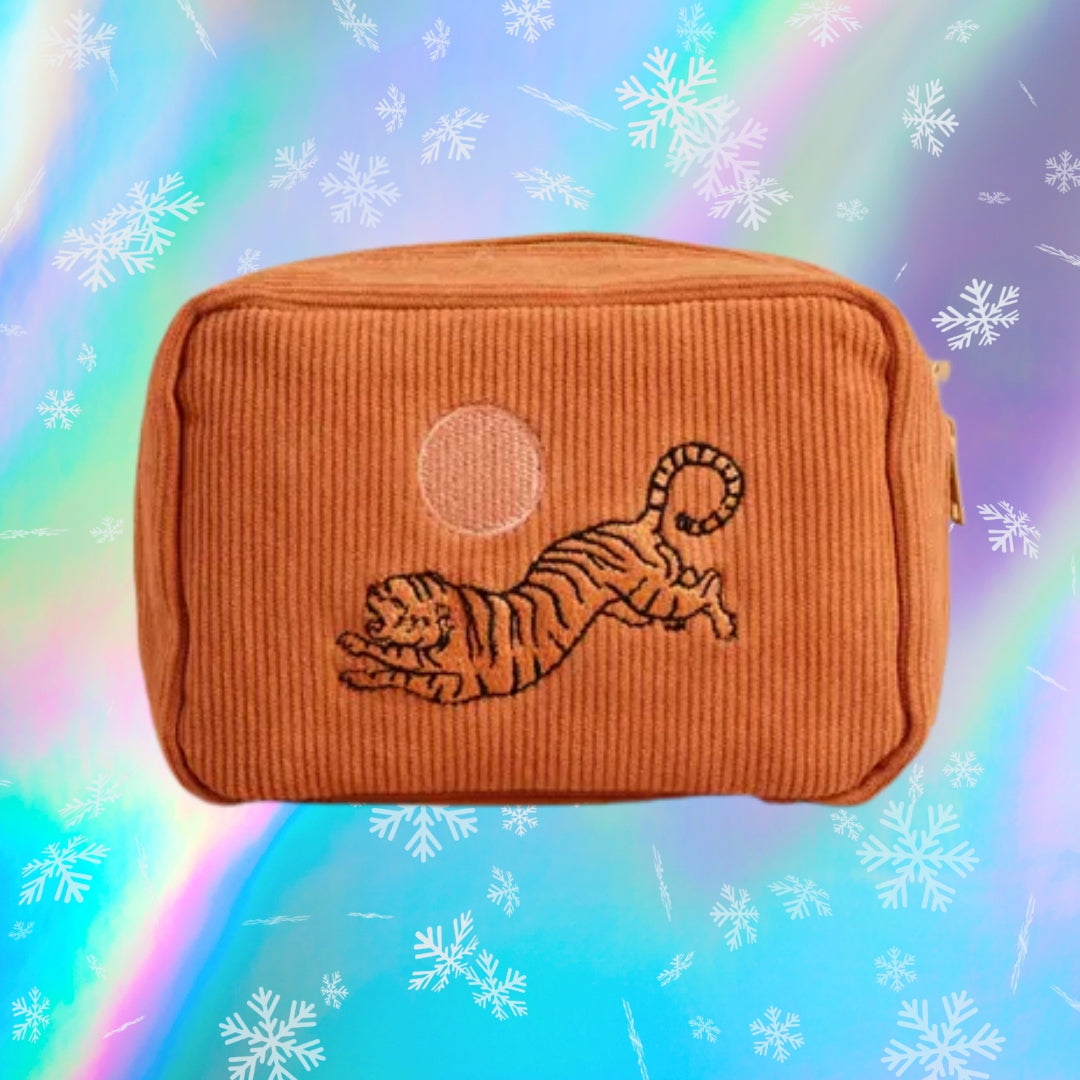 Corduroy Makeup Bag in Dusty Peach