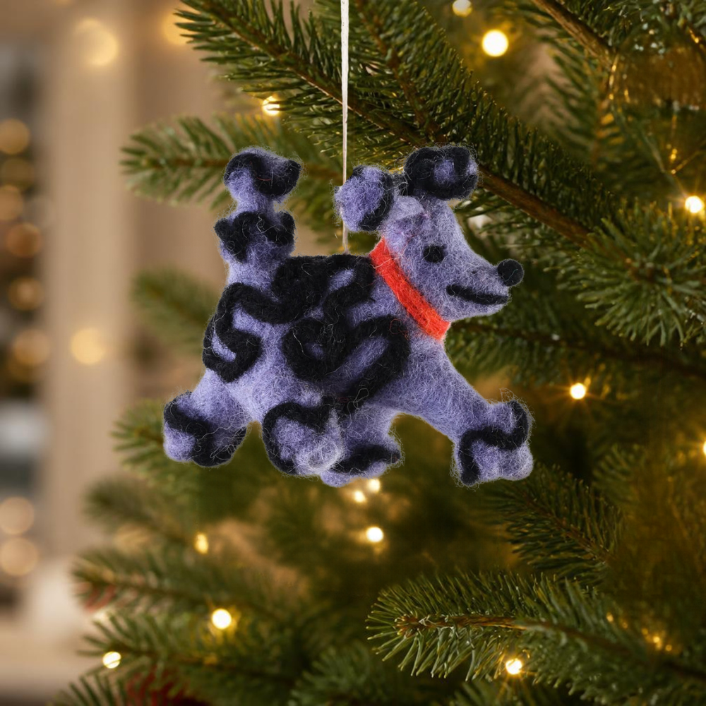 Fleur Dog Hanging Felt Ornament