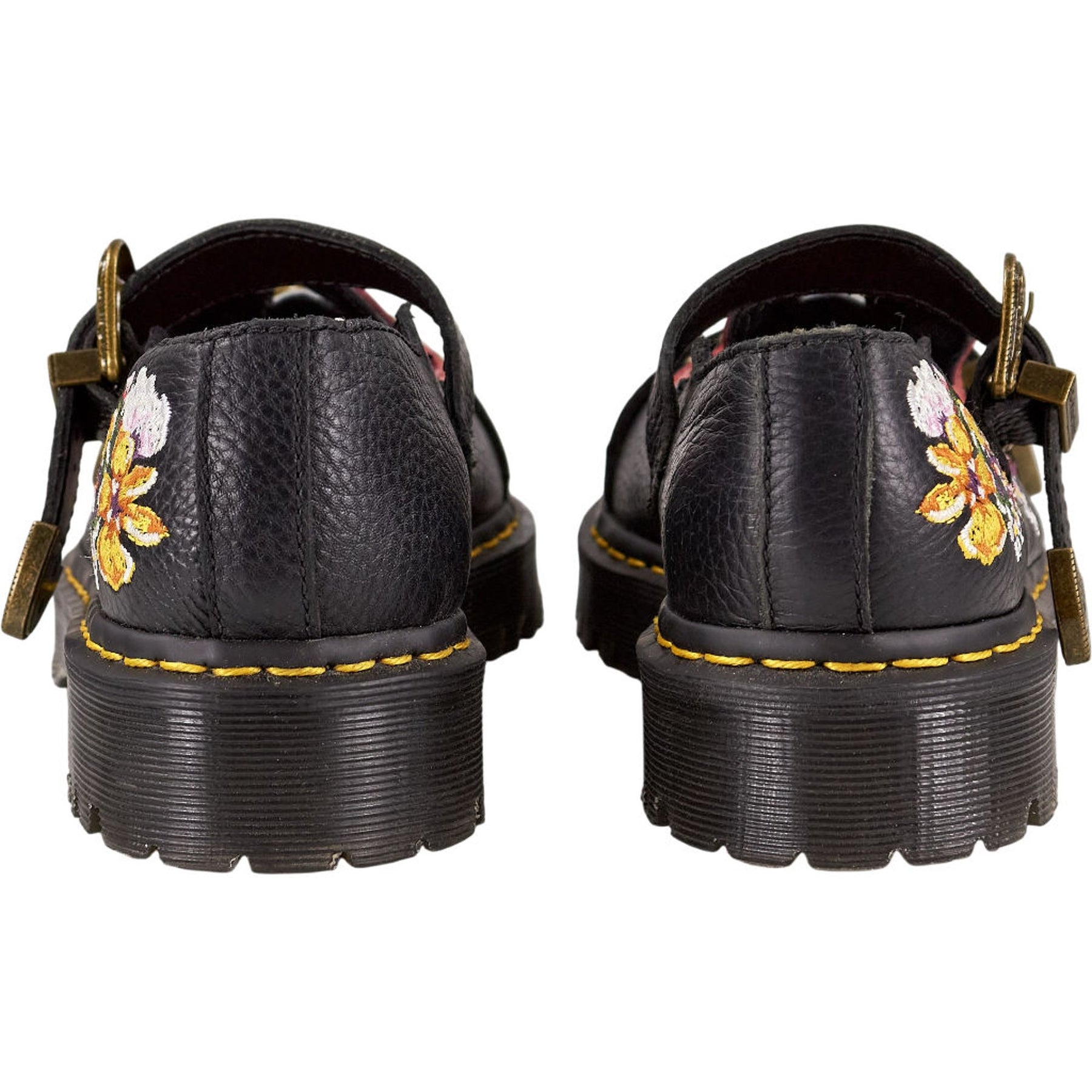 Dr. Martens Black Floral Embroidered Shoes UK 7