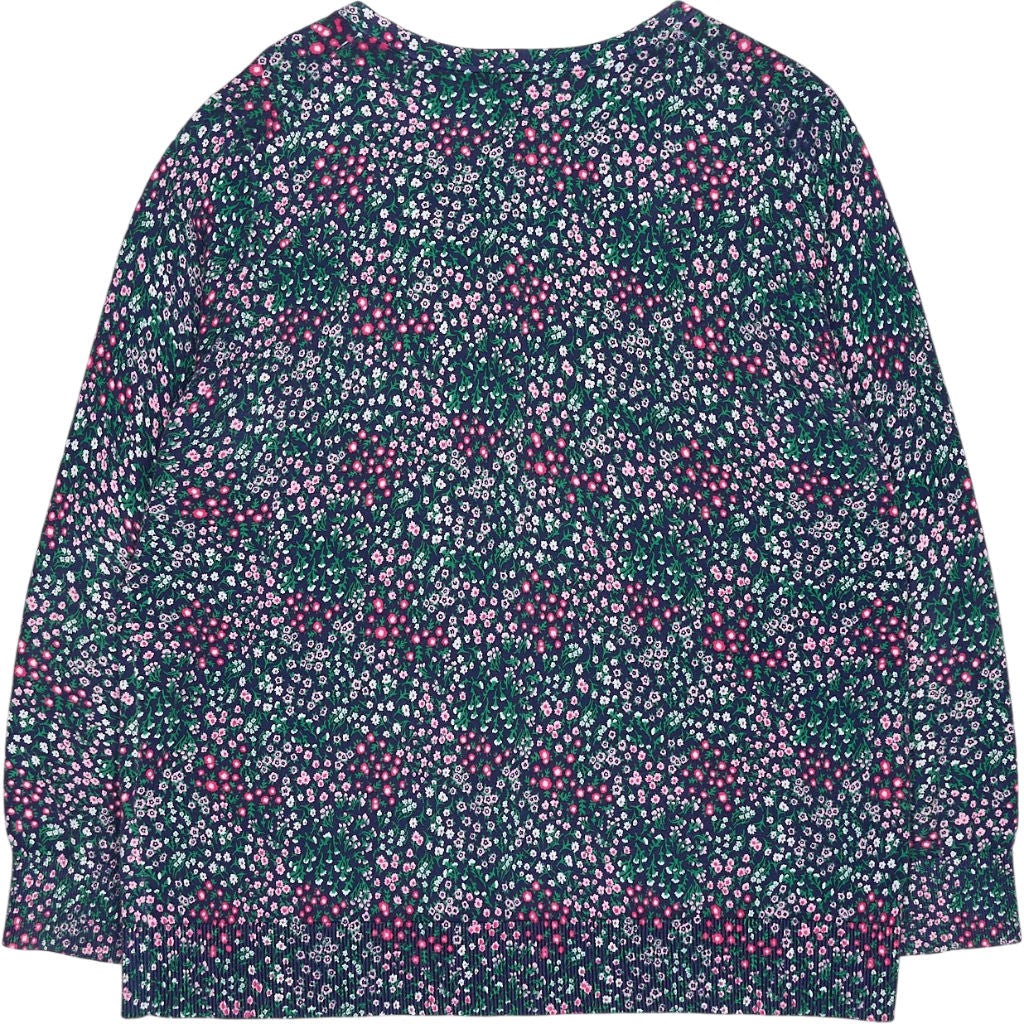 Lands' End Floral Buttoned Cardigan