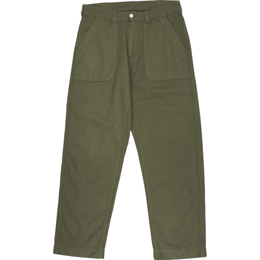 Drakes Olive Herringbone Fatigue Pants W 33"