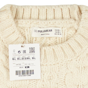 Pull&Bear Cream Cable Knit Jumper