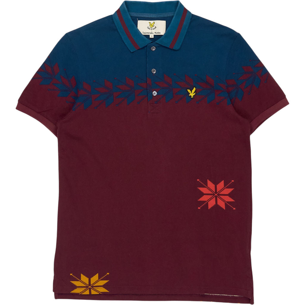 Lyle & Scott Burgundy Patterned Polo Shirt
