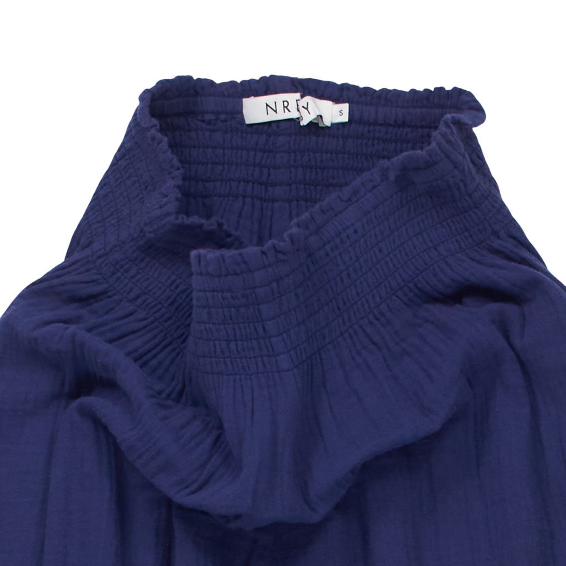 NRBY Blue Crinkle Cotton Trousers
