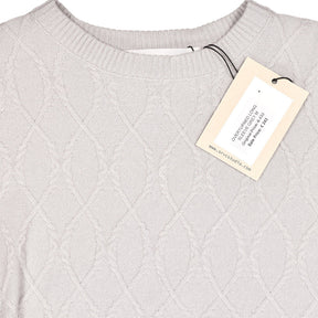 SRVC Grey Overturned Long Sleeve Crop Knit