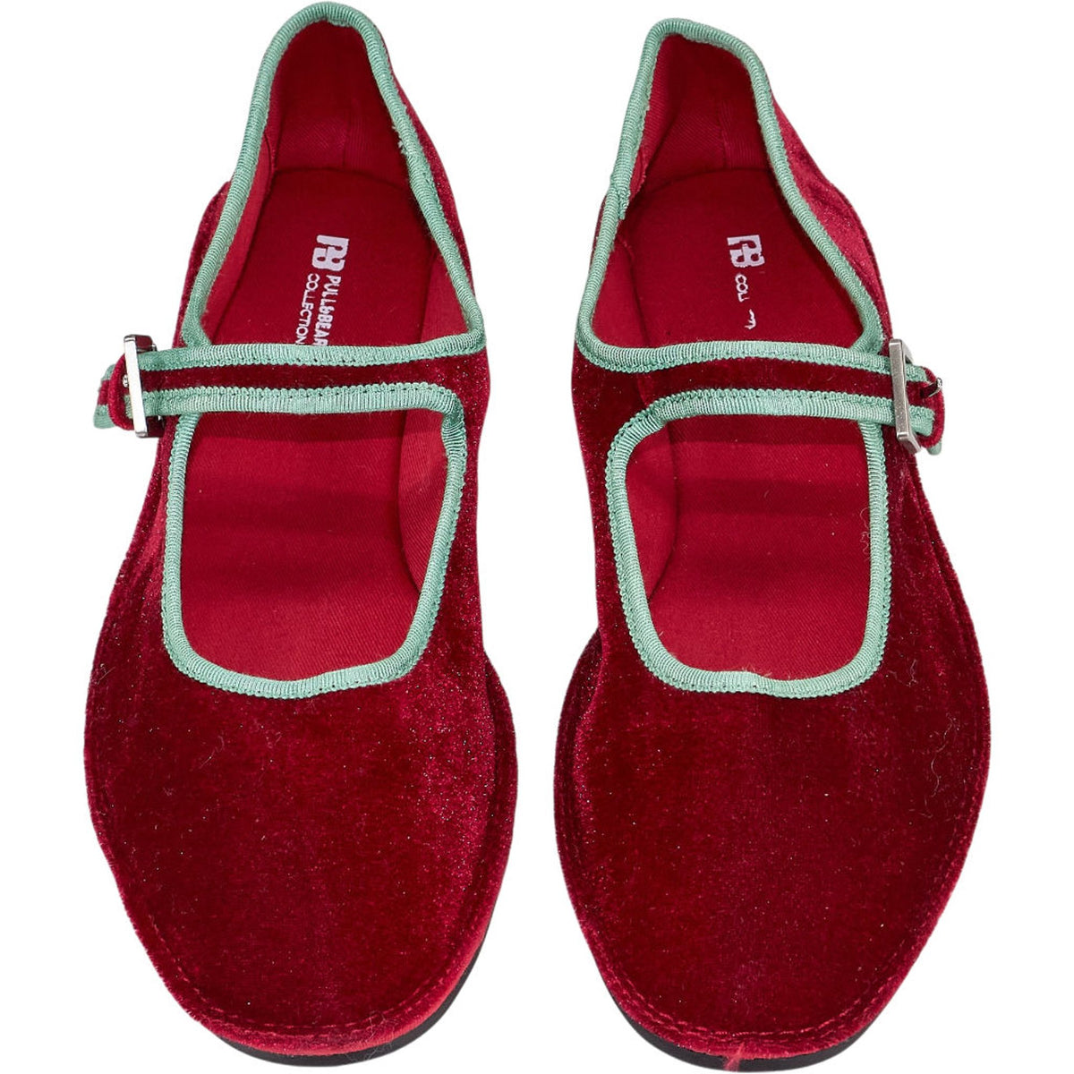 Pull & Bear Red Velvet Flats