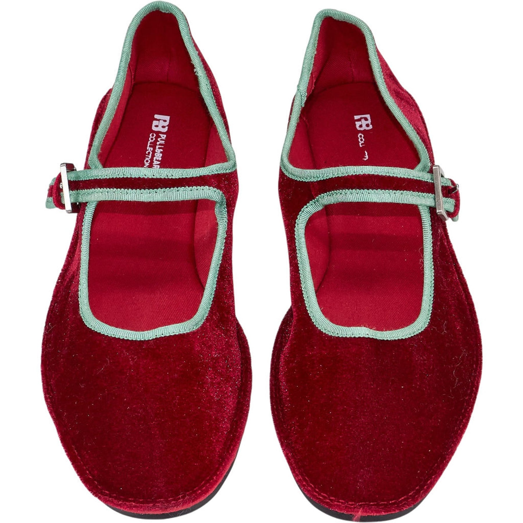 Pull & Bear Red Velvet Flats