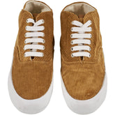 YMC Tan Corduroy High-Top Trainers