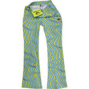 Fiorucci Blue Yellow Wave Mesh Flare Trousers