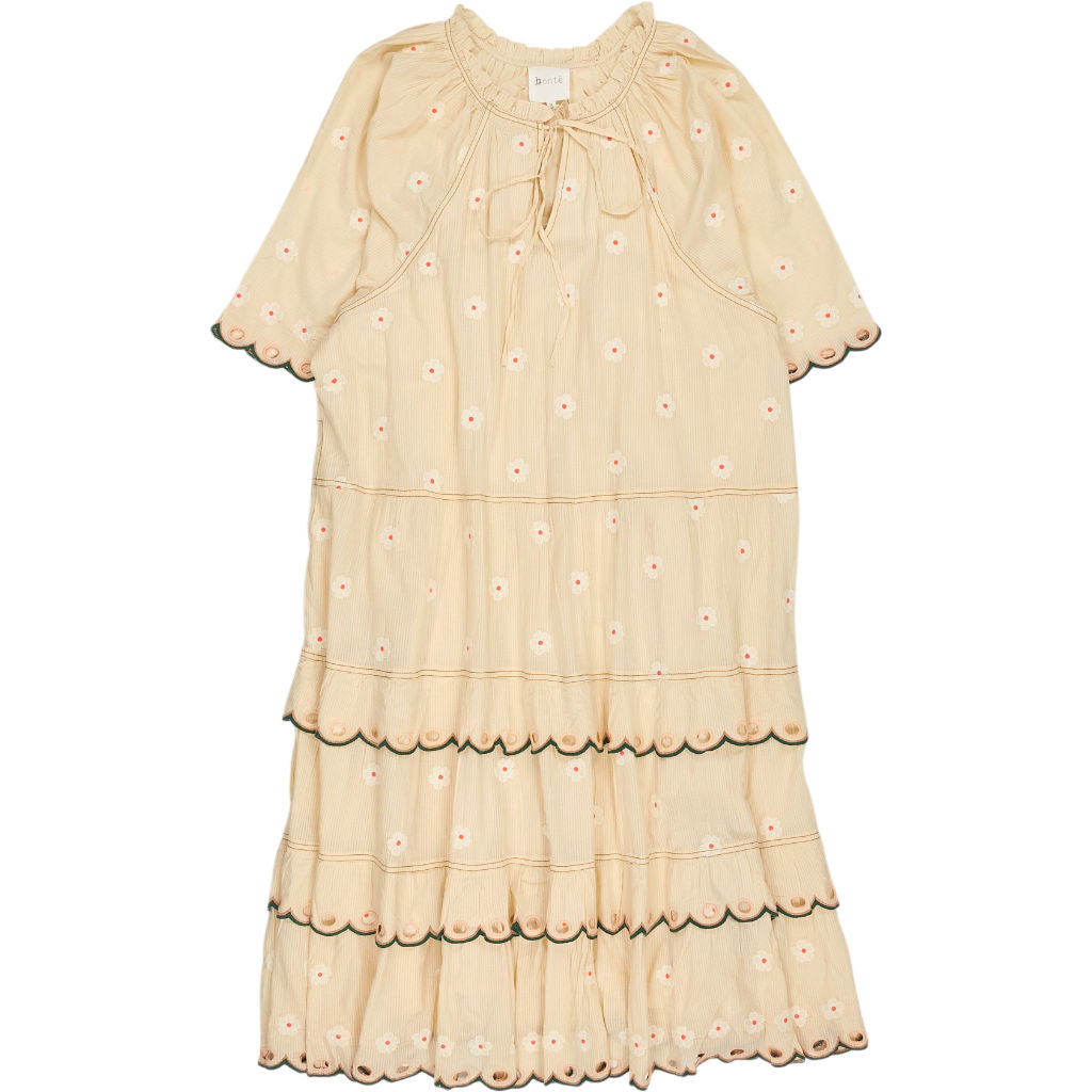 Bonté Ecru Multi Embroidered Midi Winona Dress