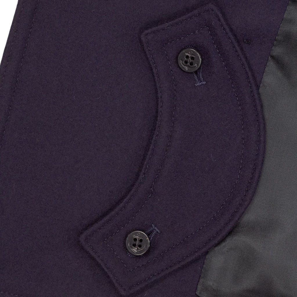 Gloverall Navy Wool Reefer Coat