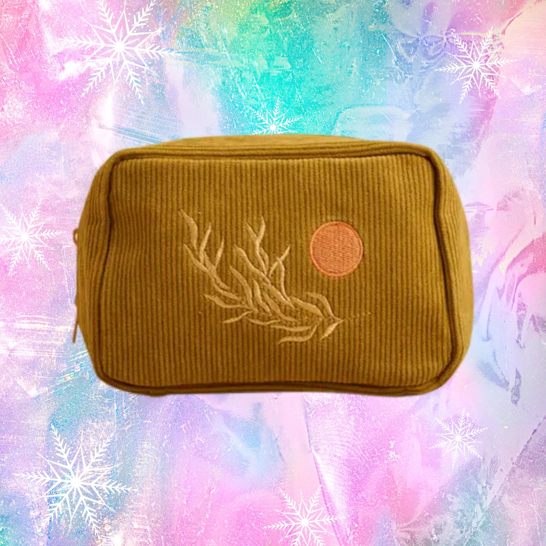 Corduroy Makeup Bag in Olive