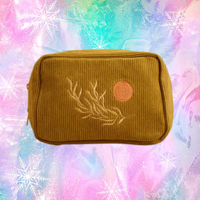 Corduroy Makeup Bag in Olive