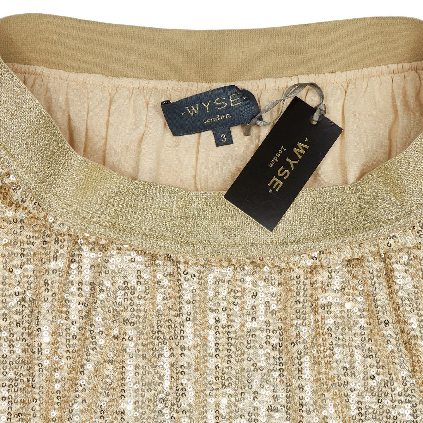 WYSE Champagne Sienna Sequin Skirt