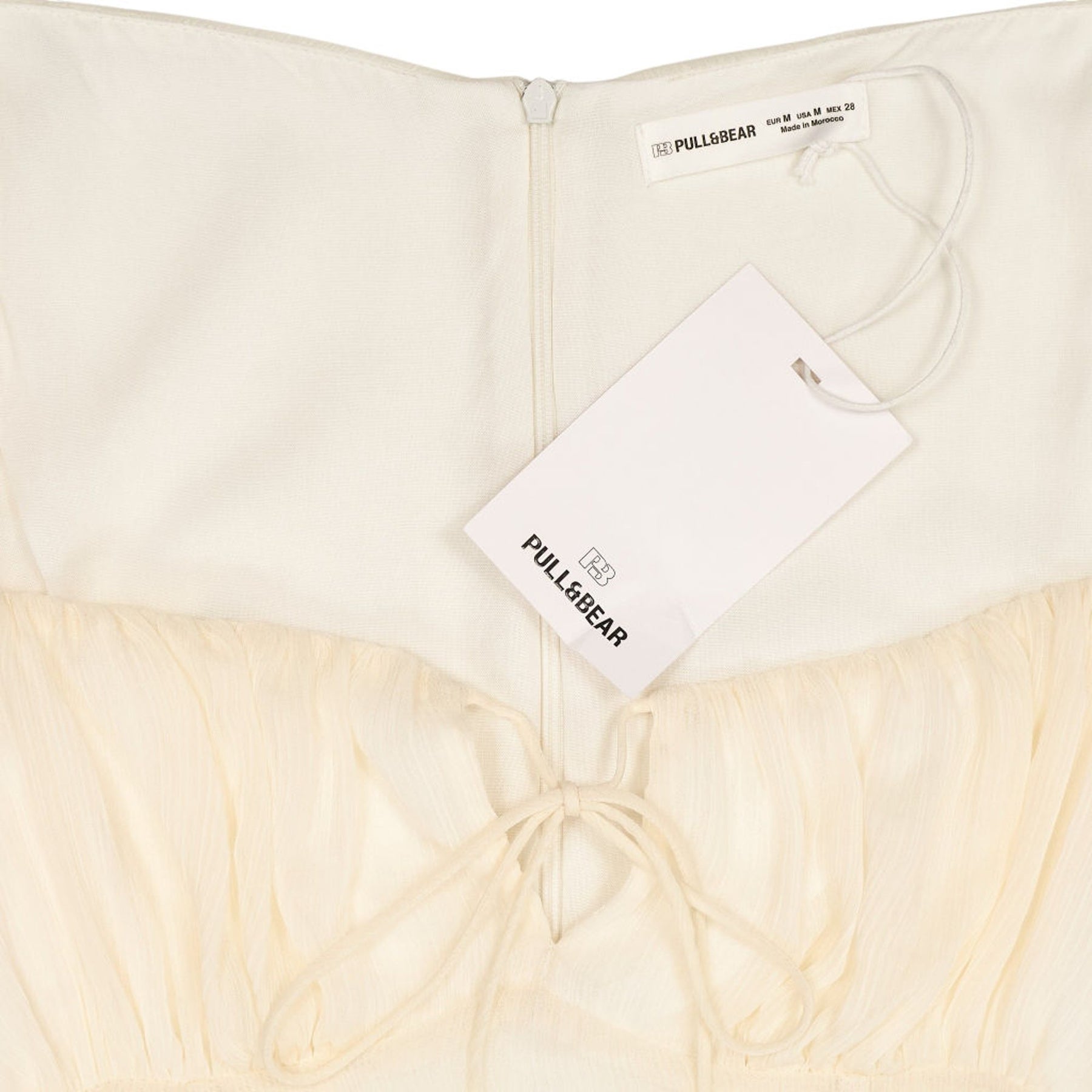 Pull & Bear Cream Ruffle Dress